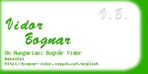 vidor bognar business card