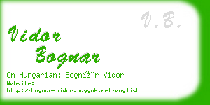 vidor bognar business card